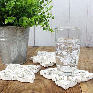 New Handmade Carved Wooden Absorbent Coasters
